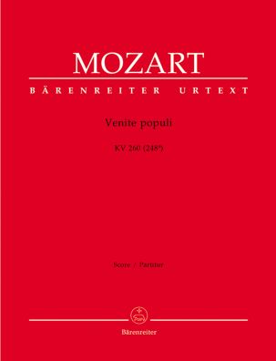 Venite populi in D major (K.260) (Full Score)