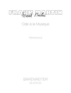 Ode à la Musique (Vocal Score)