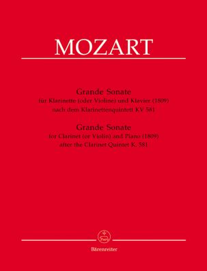 Clarinet Quintet in A (K.581) arranged for Clarinet in A or Violin & Piano