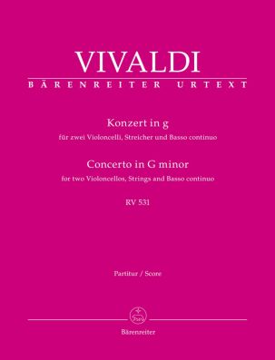 Concerto for two Violoncellos, Strings and Basso continuo in G minor RV 531 (Full Score)