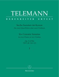 Six Canonic Sonatas for two Flutes or Violins Op.5 (TWV 40) Volume I (Playing Score)