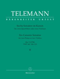 Six Canonic Sonatas for two Flutes or Violins Op.5 (TWV 40) Volume II (Playing Score)