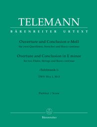 Overture and Conclusion for 2 Flutes, Strings & Basso continuo in E minor (TWV 55:e1) (Full Score)