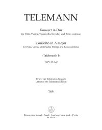 Concerto for Flute, Violin, Violoncello, Strings & Basso Continuo in A major (TWV 53:A2) (Viola)