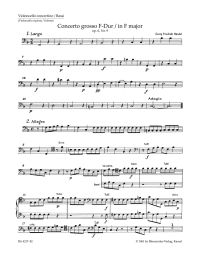 Concerto grosso in F major Op.6/9 (HWV 327) (Cello/Bass)