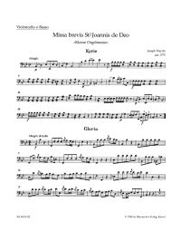 Missa brevis Sancti Joannis de Deo (Little Organ Mass) (Hob.XXII:7) (Cello/Bass)