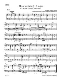 Missa brevis in G major (K.140) (Organ)