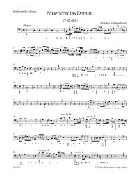 Misericordias Domini (K.222) (Cello/Bass)