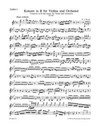 Concerto for Violin No.1 in B-flat major (K.207) (Violin I)