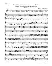 Concerto for Piano No.20 in D minor (K.466) (Violin II)