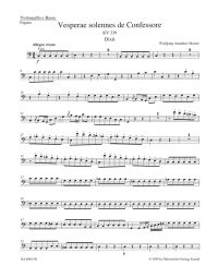 Vesperae solennes de Confessore (K.339) (Solemn Vespers) (Cello/Bass/Bassoon)