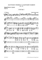 St Matthew Passion (BWV 244) (Voice part:  Soprano I & II)