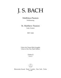 St Matthew Passion. Early version (BWV 244b) (Violin II Chorus I)