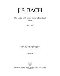 Motet No.2 Der Geist hilft unser Schwachheit auf (BWV 226) (Violin II)