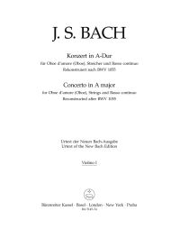 Concerto for Oboe d'Amore (Oboe) in A major (after BWV 1055) Violin I