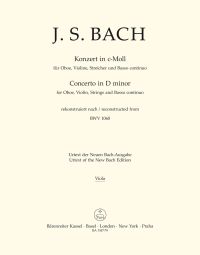 Concerto for Violin and Oboe in C minor (reconstructed from BWV 1060) (Viola)
