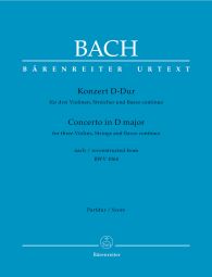 Concerto for Three Violins in D (after BWV 1064) (reconstructed) (Score)