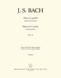 Mass in G minor (BWV 235) Lutheran Mass 3 (Violin I)