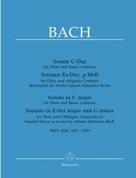 Three Sonatas for Flute: BWV 1033 in C major, BWV 1031 in E-flat major and BWV 1020 in G minor