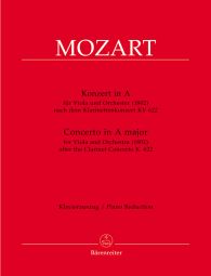 Concerto for Viola and Orchestra in A major based on the Clarinet Concerto (K.622) (Viola & Piano)