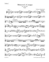 Mass in C major (K.220) Sparrow Mass (Violin I)