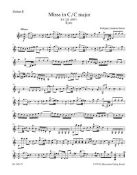 Mass in C major (K.220) Sparrow Mass (Violin II)
