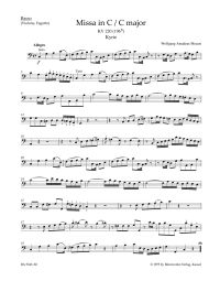 Mass in C major (K.220) Sparrow Mass (Cello/Bass)