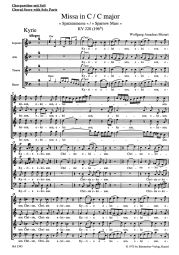 Mass in C major (K.220) Sparrow Mass (Choral Score)