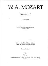 Hosanna in G major (K.223) (Full Score)