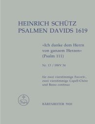Psalm 111: Ich Danke Dem Herrn Von Ganzem Herzen (SWV 34) Full Score