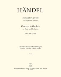 Concerto for Organ in G Minor Op.4/1 (HWV 289) (Viola)