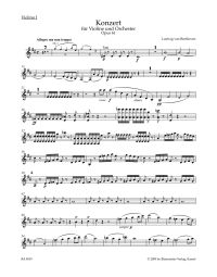 Concerto for Violin in D major Op. 61 (Violin I)