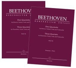 Three Quartets for Pianoforte, Violin, Viola and Violoncello WoO 36 (Score & Parts)