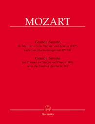 Clarinet Quintet in A (K.581) arranged for Clarinet in A or Violin & Piano