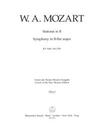Symphony in B flat major (K.Anh.216 K.74g) (Wind Set)