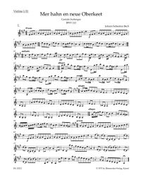 Cantata No. 212: Mer Hahn En Neue Oberkeet (BWV 212) (Peasant Cantata) (Violin I/II)