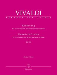 Concerto for two Violoncellos, Strings and Basso continuo in G minor RV 531 (Full Score)