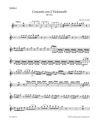 Concerto for two Violoncellos, Strings and Basso continuo in G minor RV 531 (Violin I)