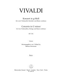 Concerto for two Violoncellos, Strings and Basso continuo in G minor RV 531 (Cello/Bass)