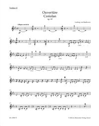 Overture Coriolan for Orchestra Op.62 (Violin II)
