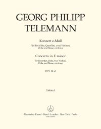 Concerto for Recorder and Flute in E minor (TWV 52: e1) (Violin I)