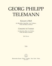 Concerto for Recorder and Flute in E minor (TWV 52: e1) (Viola)