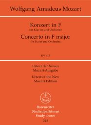 Concerto for Piano No.11 in F major (K.413) (Study Score)